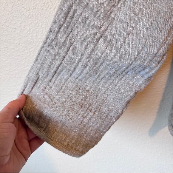 Adrienne Vittadini Grey Linen Blazer Jacket Womens XL Casual Lagenlook Basic - Picture 8 of 9